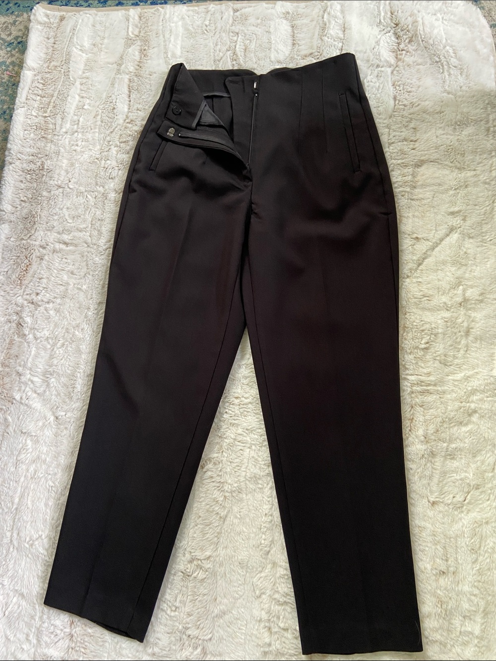 Zara Black High-Waist Tailored Pants